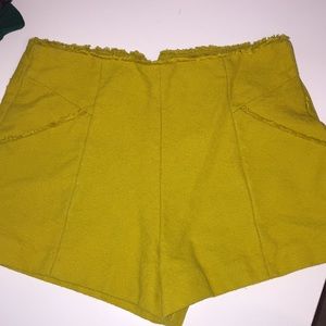 ZARA mustard yellow high waisted shorts